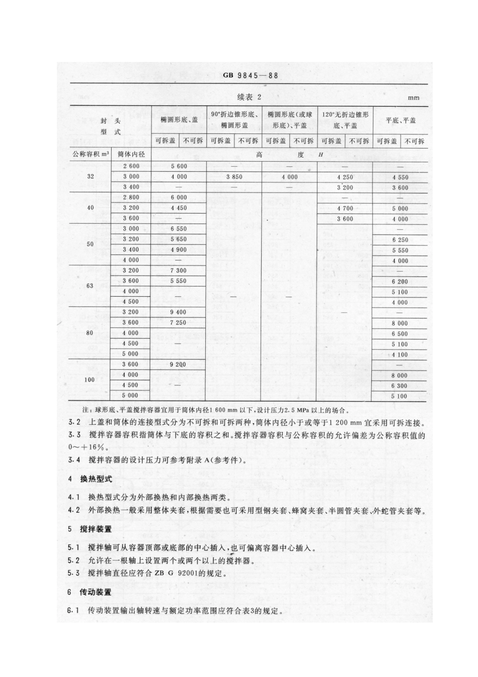 GB9845-88钢制机械搅拌容器型式及主要参数(调整转号HG3109-88)_第3页
