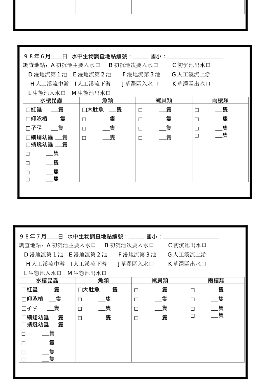 水栖生物调查表_第3页