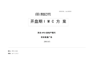 【房地产】摩登com开盘期imc方案