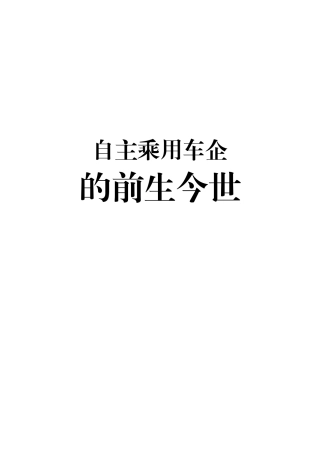 自主乘用车企的前生今世