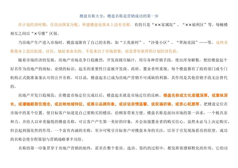 楼盘名称大全_第1页