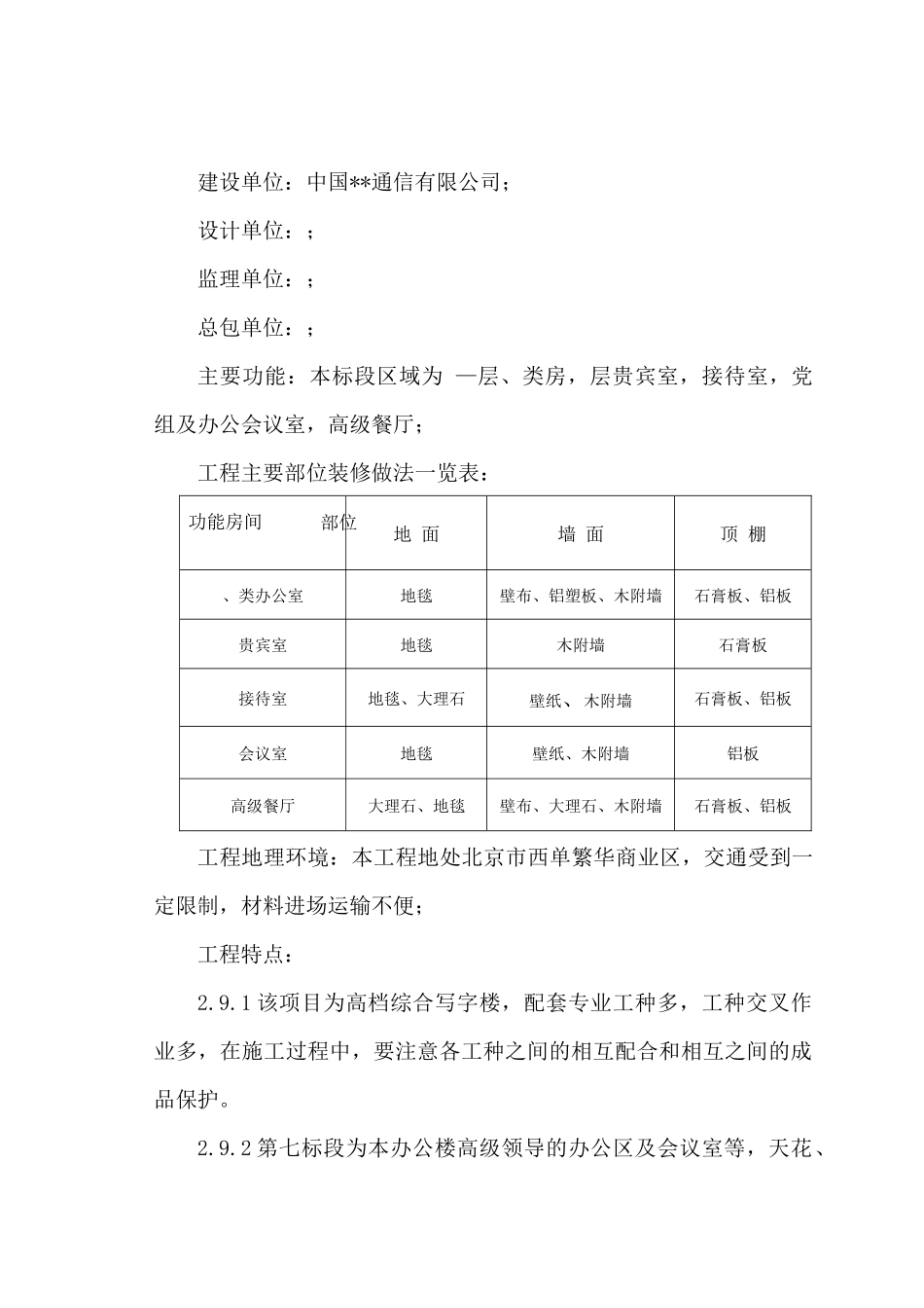 通信办公楼装饰工程施工组织设计方案_第3页