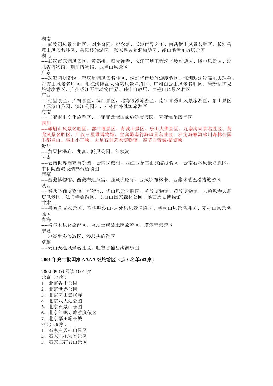 中国旅游目的地、旅游资源(4A5A景区、非物质文化遗产等_第2页