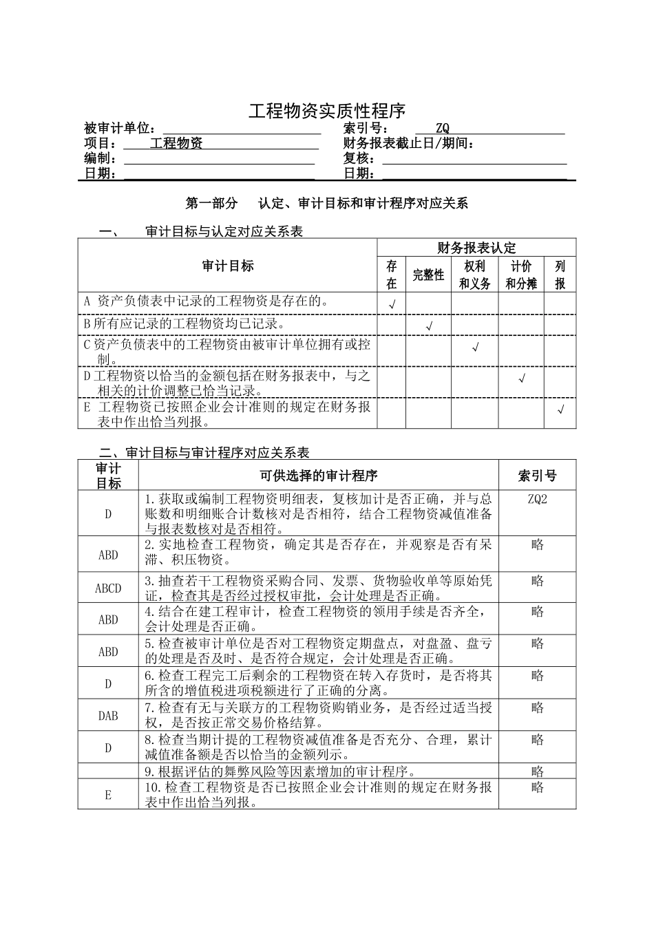 企业工程物资管理表格_第1页