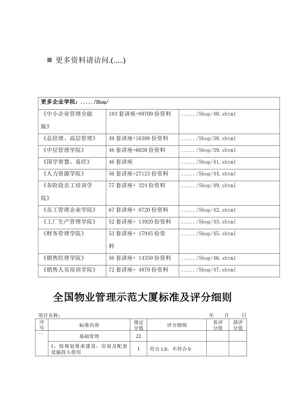 全国物业管理示范大厦标准与评分细则_第1页