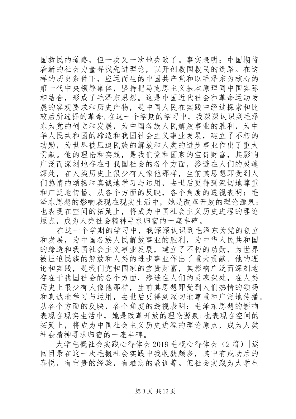 20XX年毛概心得体会(4篇)_第3页