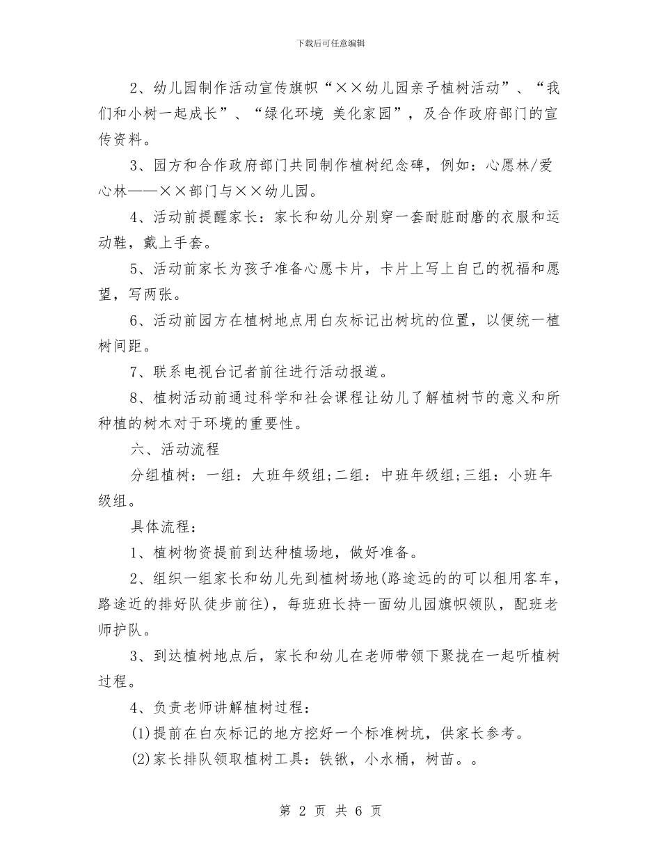 最详细的植树节活动策划方案与月初个人护师工作计划汇编_第2页