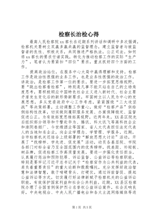 检察长治检心得