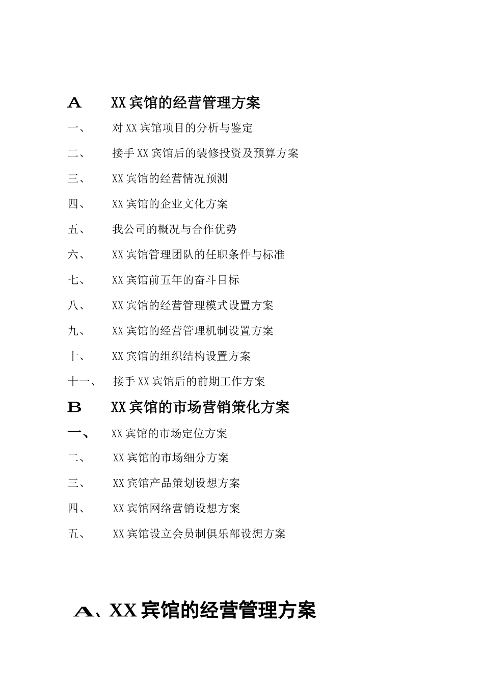 关于XX宾馆管理实施方案_第2页