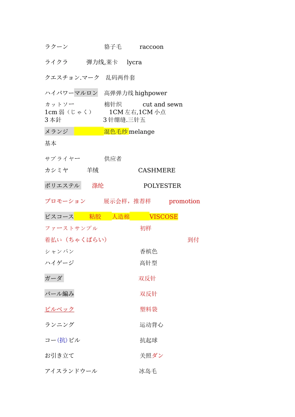 中日纺织方面术语对照表_第3页