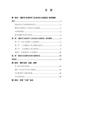 《煤矿矿长保护矿工生命安全七条规定》学习手册2