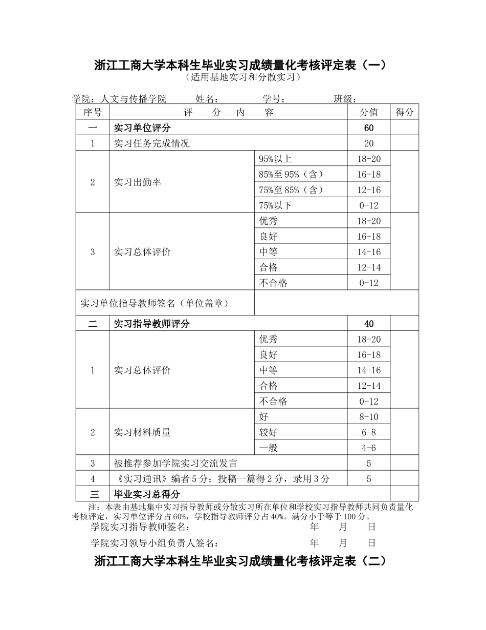 浙江工商大学人文学院XXXX届学生毕业实习装订本电子版_第3页