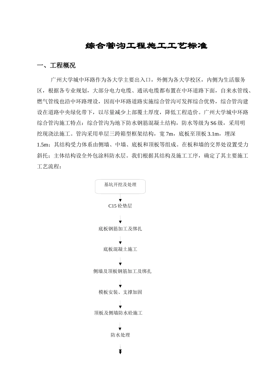 综合管沟工程施工工艺标准_第3页