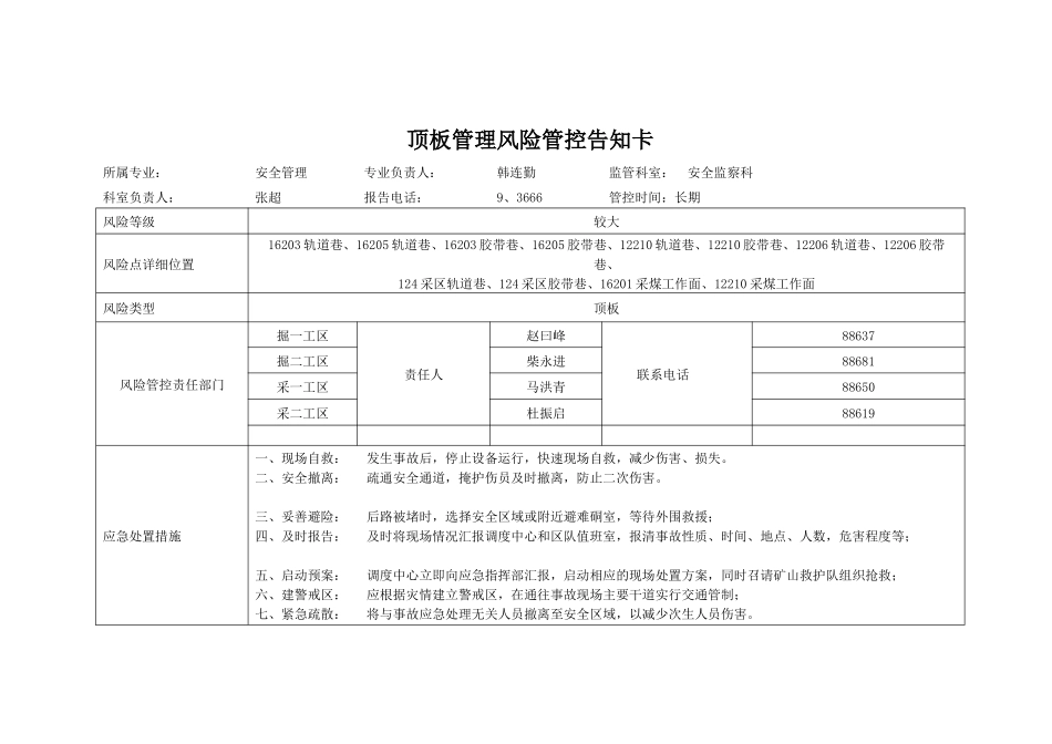 某煤矿岗位安全风险告知卡_第2页