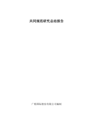 共同规范研究总结报告