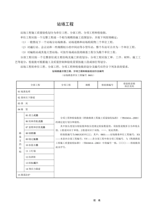 铁路站场工程检验批表格大全