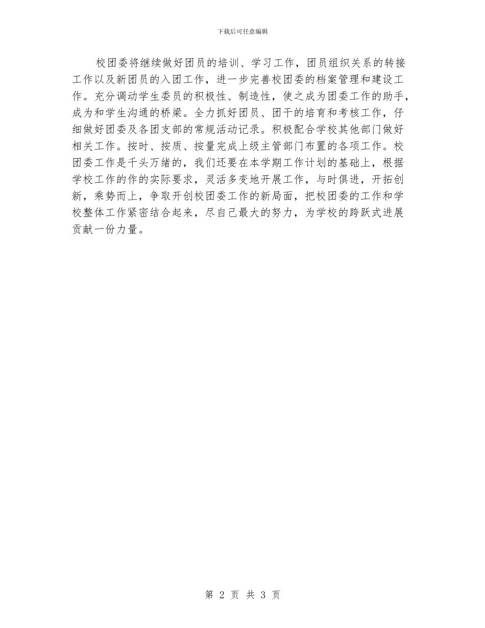 有关学校团委的工作计划_第2页