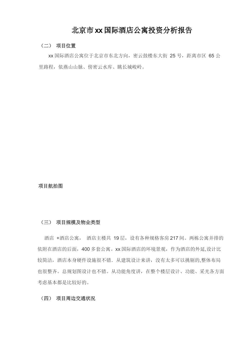 某某国际酒店公寓投资分析报告_第1页