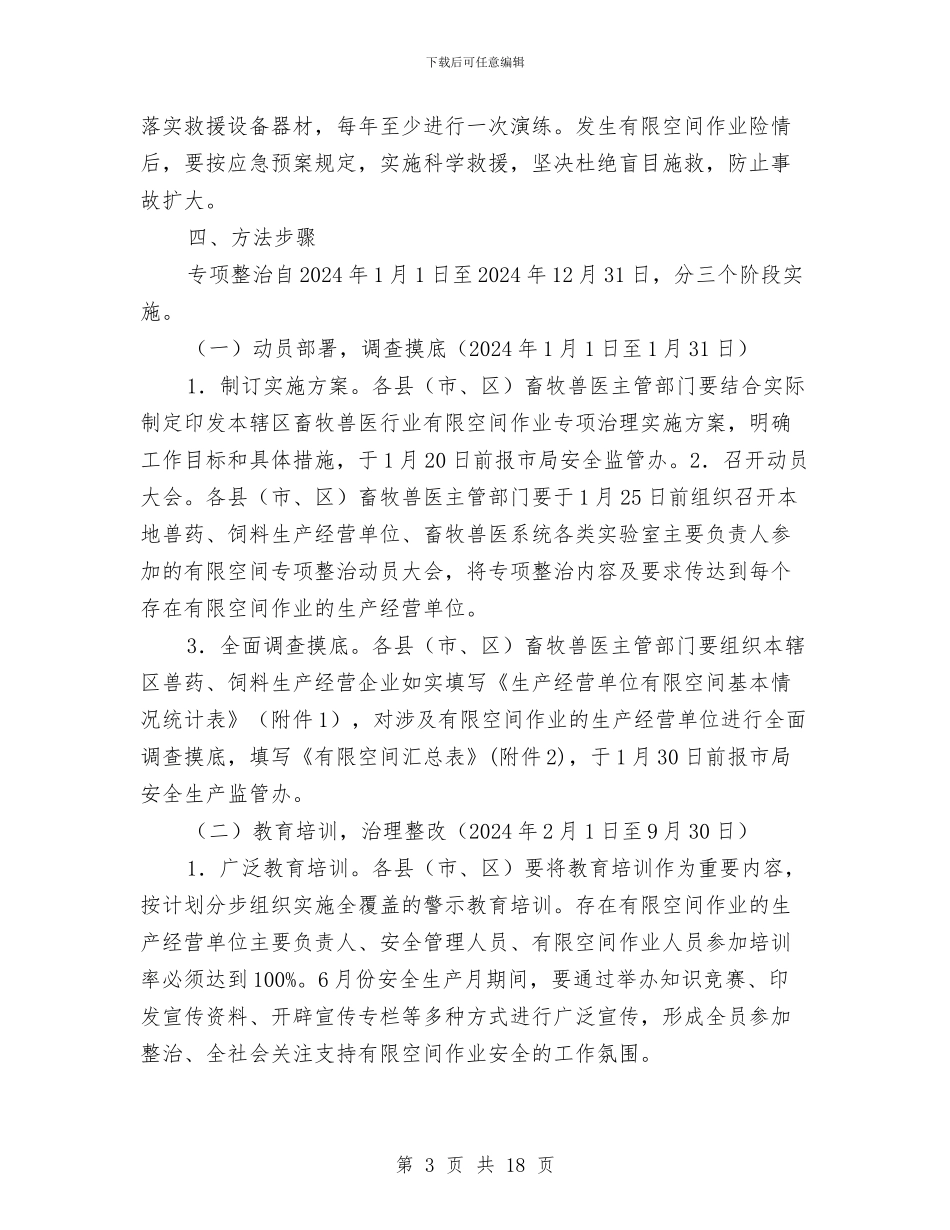 有限空间安全生产方案与有限空间预防职业病危害管理方案汇编_第3页