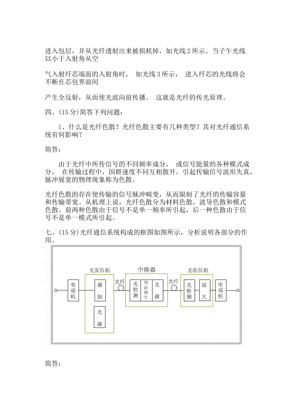 光纤通信试题_第3页