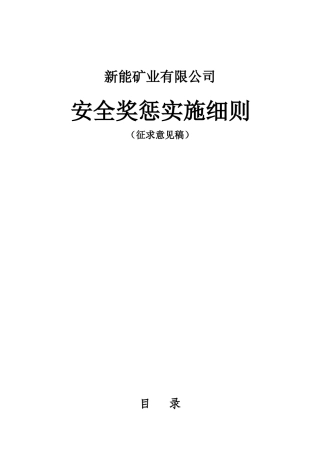 某矿业有限公司安全奖惩实施细则
