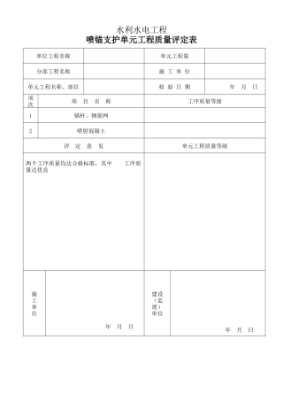 水利水电工程质检表格(doc 36页)