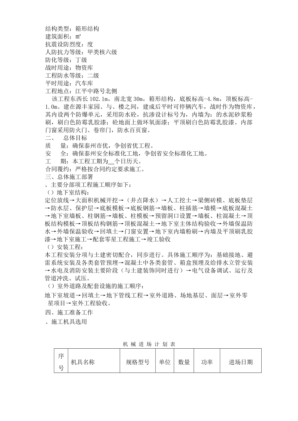 泰兴市源丰家园人防工程施工组织设计方案(DOC34页)_第3页