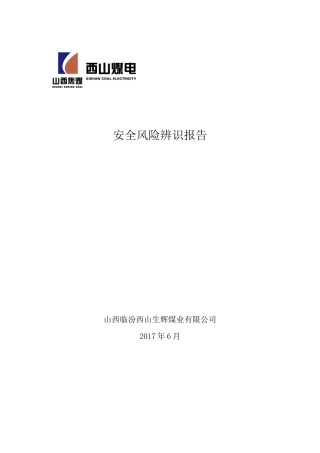 生辉煤业安全风险辨识报告