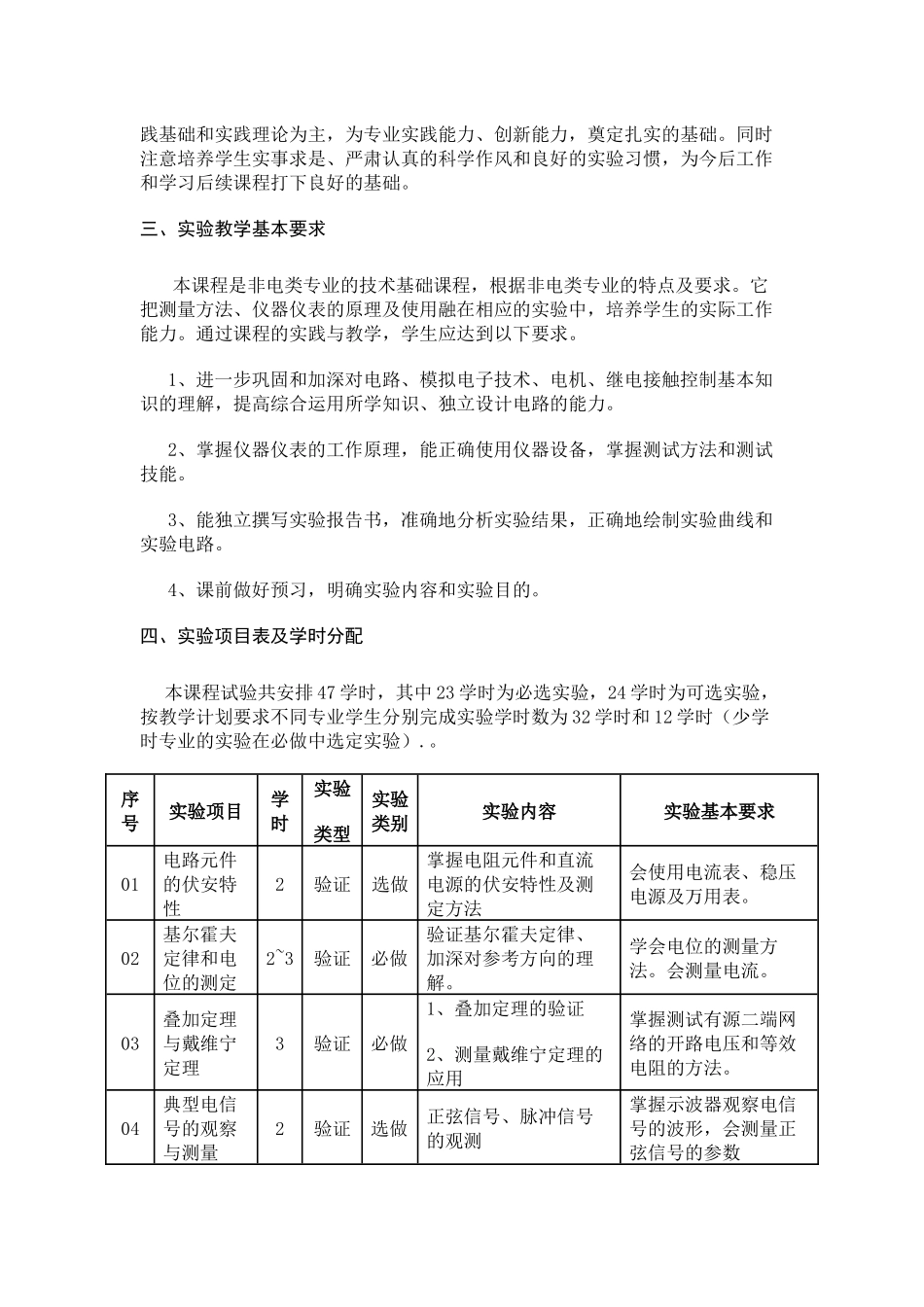 《电工电子学》课程实验教学大纲(一)_第2页