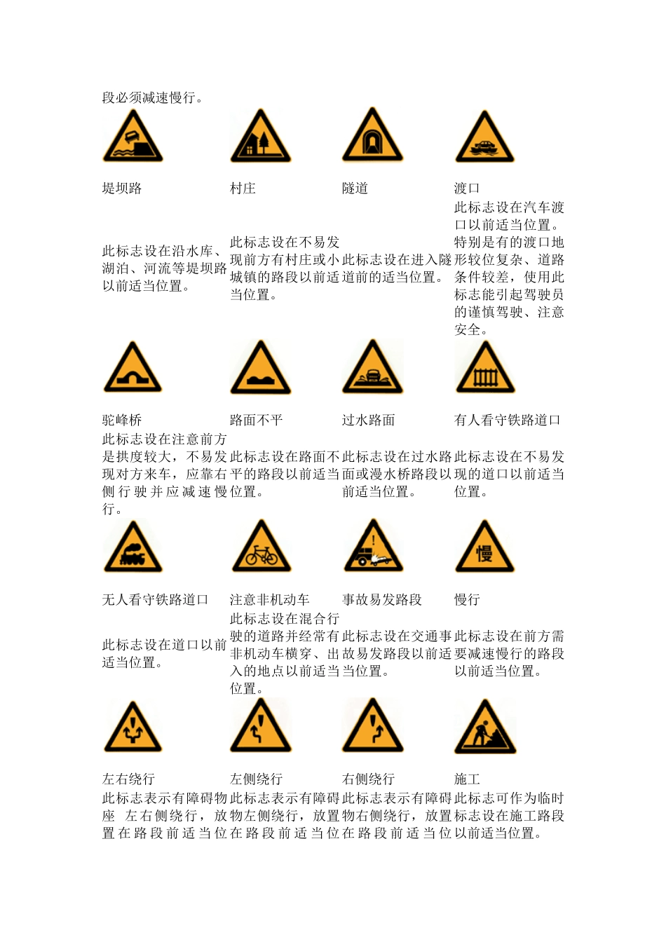 道路交通安全标志大全和标线_第3页