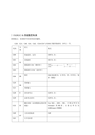 FANUC0i系统数控车床概述