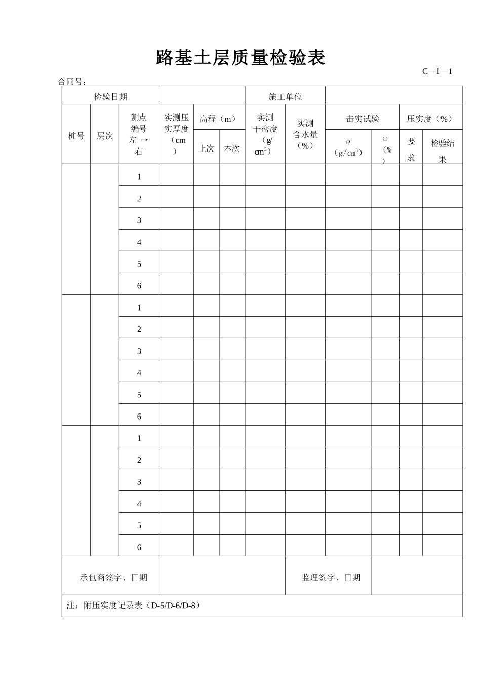 公路工程施工资料C类表格_第1页