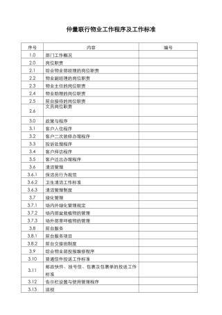 某物业工作程序与工作标准