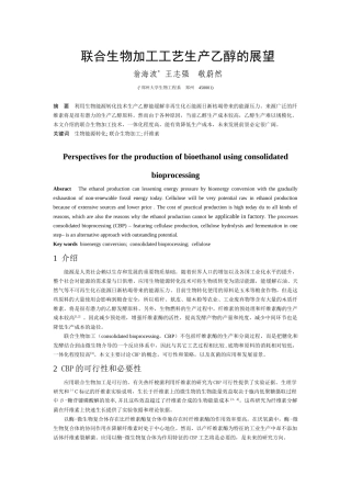 联合生物加工工艺生产乙醇的展望