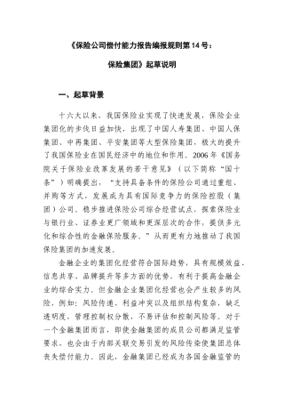 保险公司偿付能力报告编报规则第14号