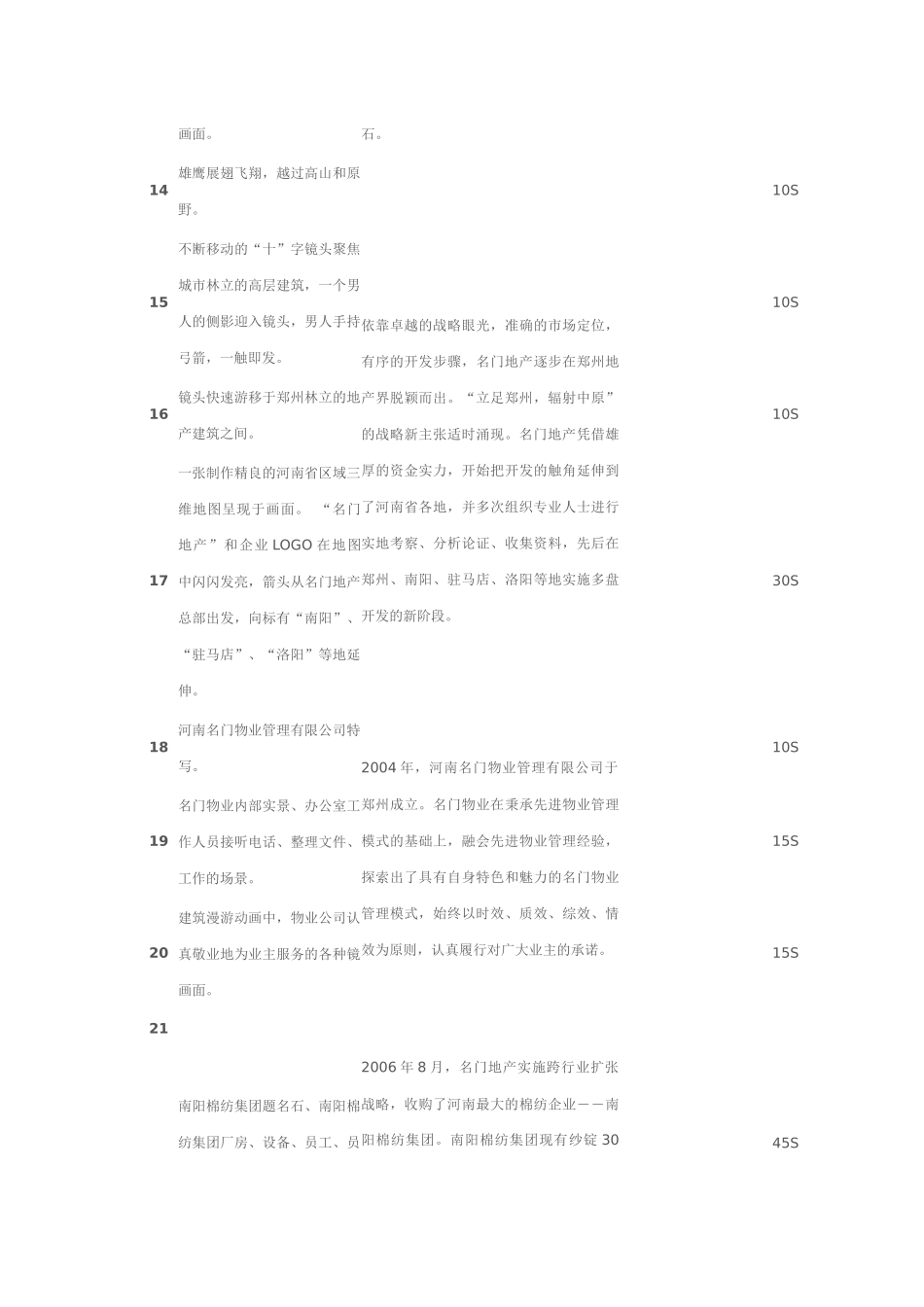 【企业宣传片文案、专题片】河南名门地产有限公司企业宣传影片脚本_第3页