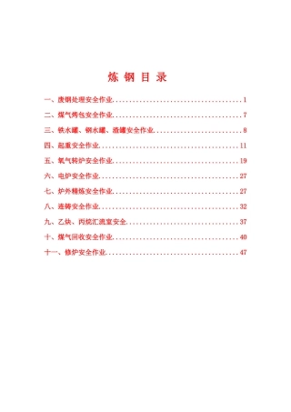 冶金行业安全规程解读及典型案例第三章炼钢部分
