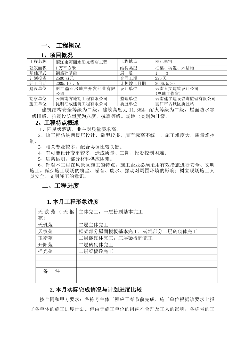 丽水阳光酒店监理月报02_第2页