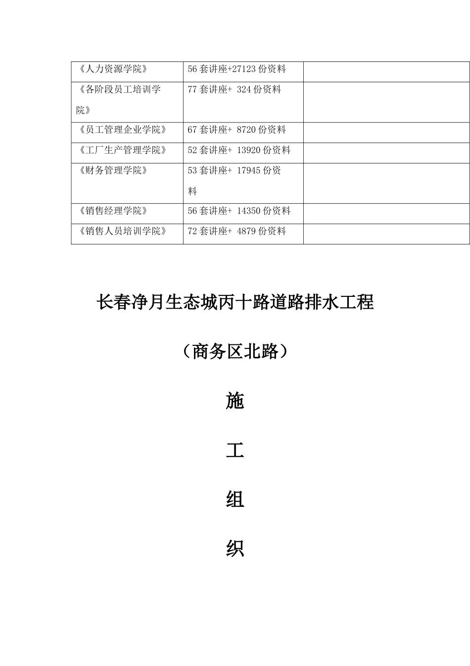 长春某道路排水工程施工组织设计_第2页