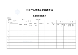 某房地产全装修检查验收表格