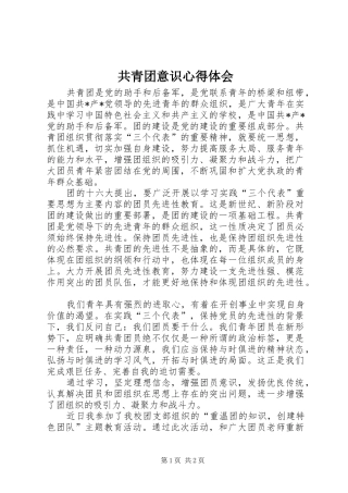 共青团意识心得体会