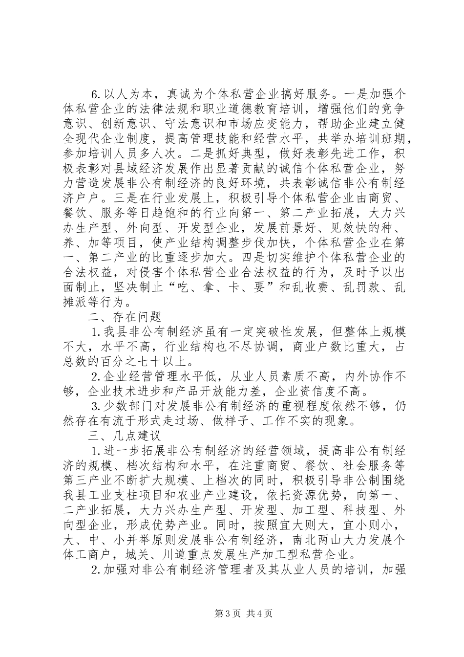 某某县工商局促进非公有制经济发展的几点做法和体会_第3页
