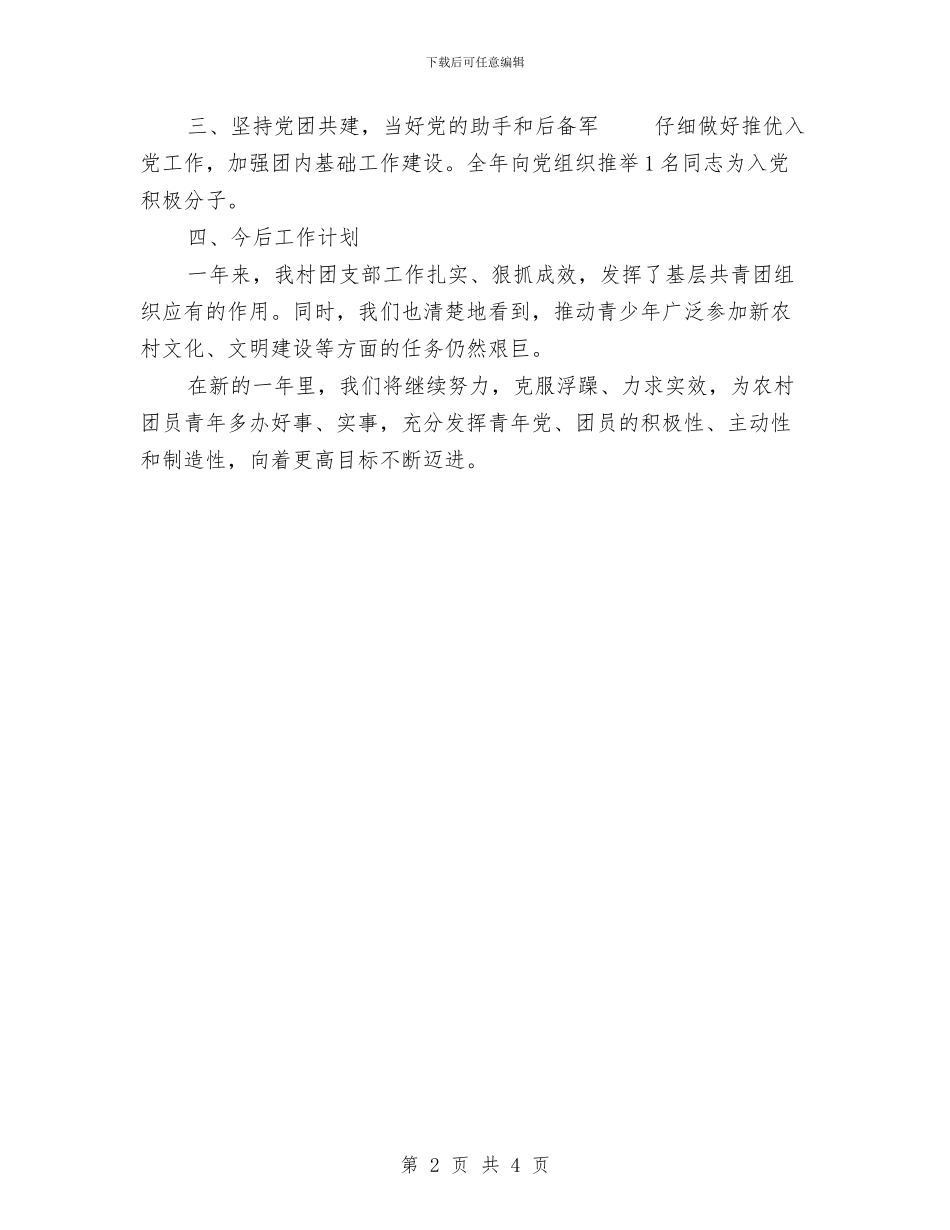 村2024年共青团工作总结与村2024年度工作总结范文汇编_第2页