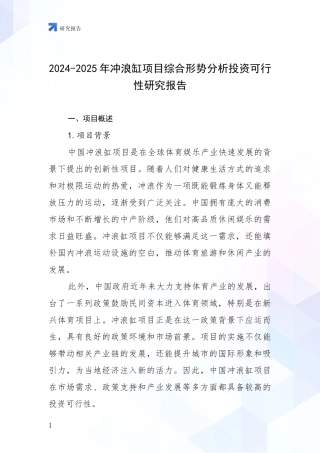 2024-2025年冲浪缸项目综合形势分析投资可行性研究报告