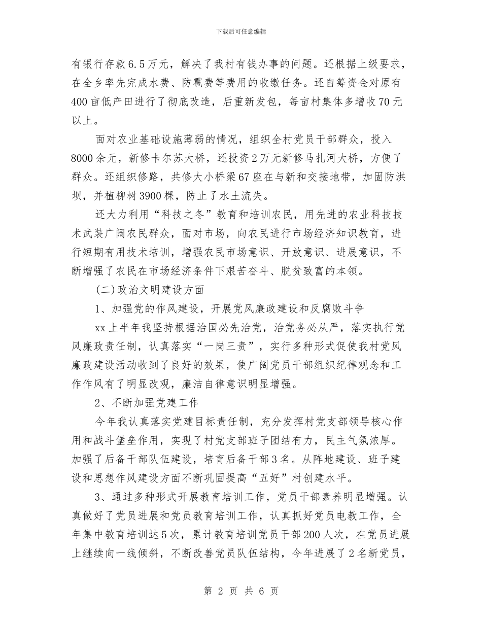 村党支部书记个人总结范文与村党支部书记年终工作总结汇编_第2页