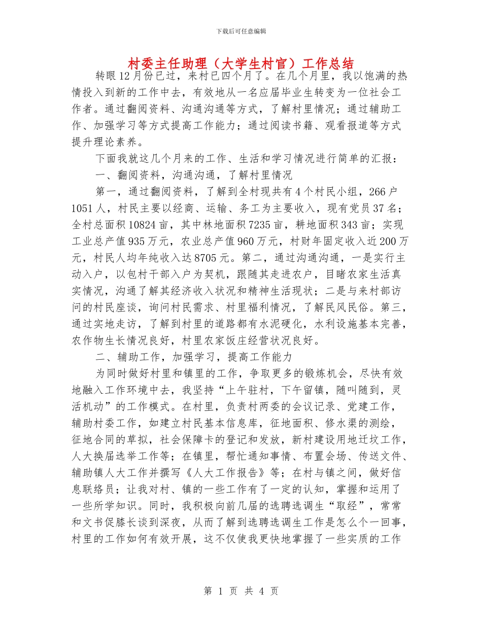 村委主任助理工作总结_第1页