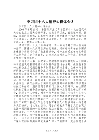 学习团十六大精神心得体会3