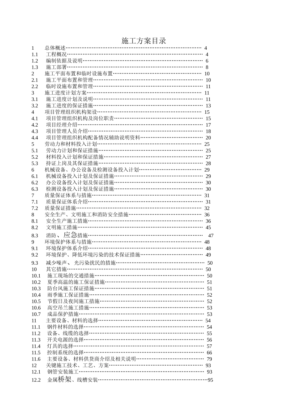 某夜景照明工程施工组织设计方案_第1页