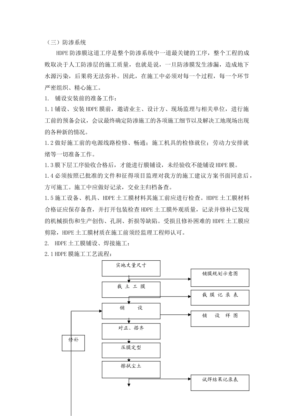 HDPE土工膜施工方案(DOC37页)_第1页