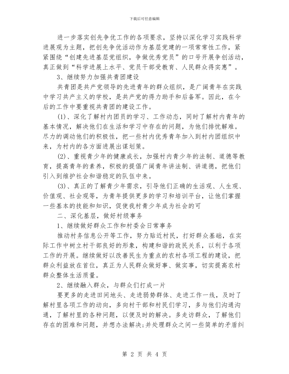 村委会主任工作计划_第2页